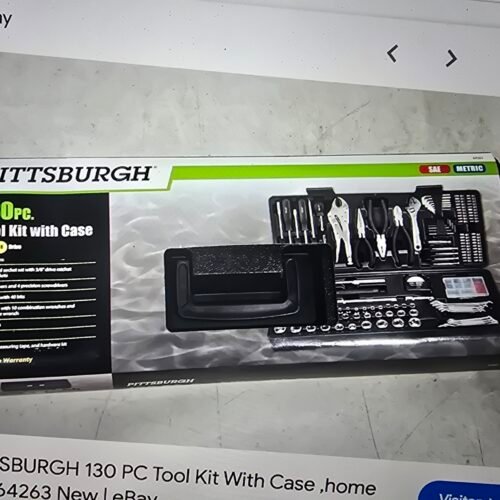 PITTSBURGHPC130 pc tool kit case home repair kit 64263 new