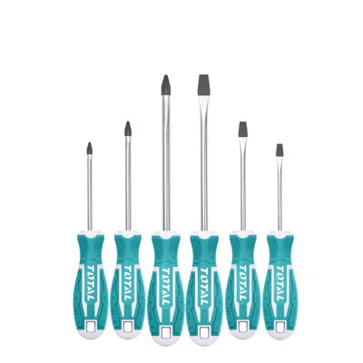 047555_0 JUEGO.jpg JUEGO DESTORNILLADOR TOTAL THT250606 6 PIEZAS CRV MANGO BIMATERIAL