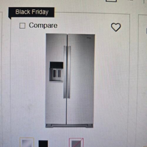 Whirlpool 24.6 Cu. Ft. Side-by-Side Refrigerator with Water and Ice Dispenser - Stainless Steel