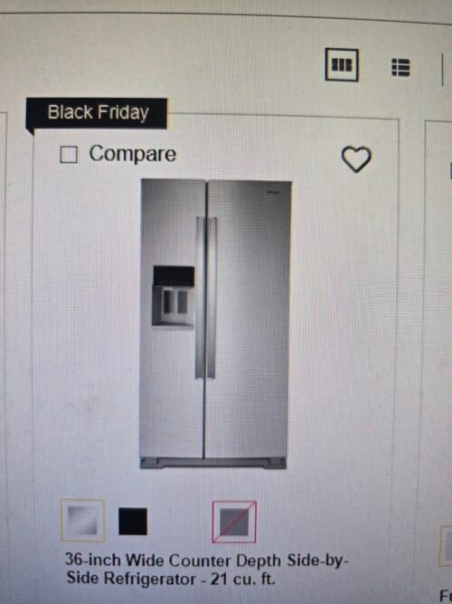 Whirlpool 24.6 Cu. Ft. Side-by-Side Refrigerator with Water and Ice Dispenser - Stainless Steel