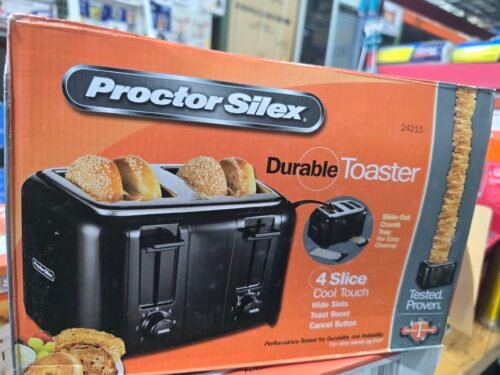 Proctor Silex 2 Wide Slot (Fit Bagles) Toaster Black / 24215