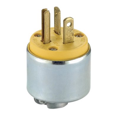 ENCHUFE LEVITON 520PA 20A 125V ARMADO ACERO AMARILLO