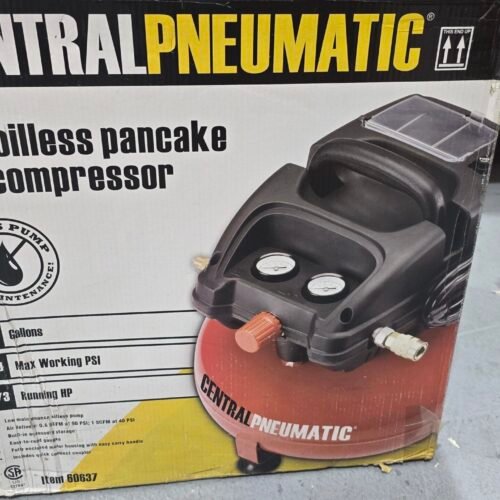 CENTRAL PNEUMATIC  3 GAL OILLESS PANCKE AIR COMPRESSOR / 60637