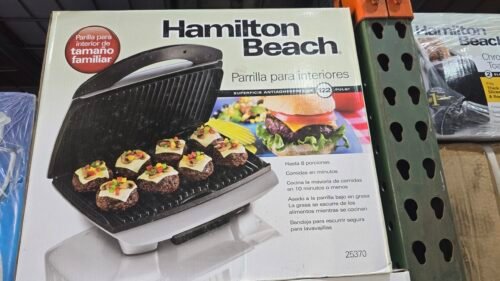 Hamilton Beach Indoor Grill, 122 Square Inch, Silver../ 25370N