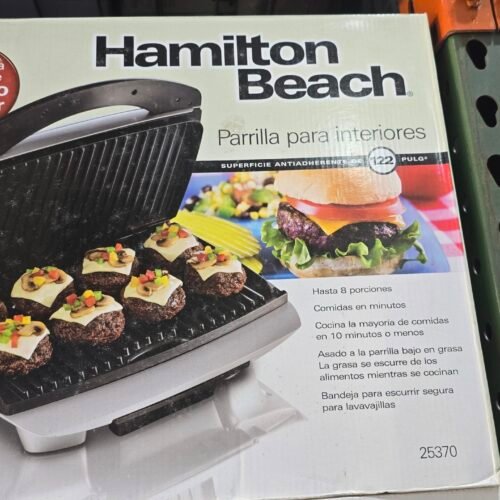 Hamilton Beach Indoor Grill, 122 Square Inch, Silver../ 25370N