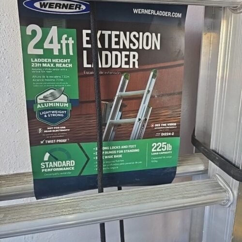 Escalera extensible de aluminio tipo II con peldaños en D de 24 pies D1224-2