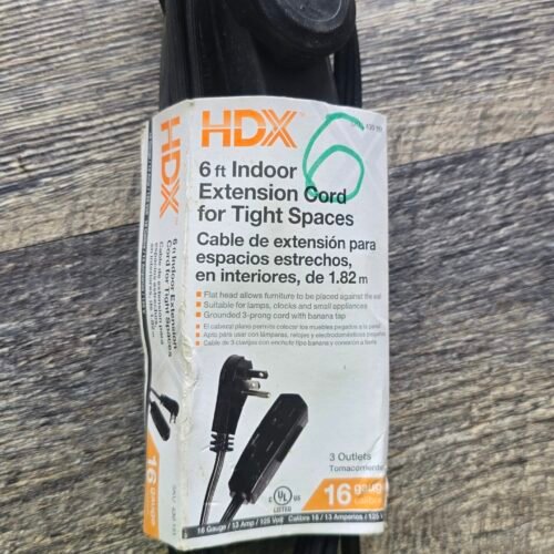 Extensión HDX 6 FT /INDOOR EXTENSIÓN CORD NEGRA / 430151