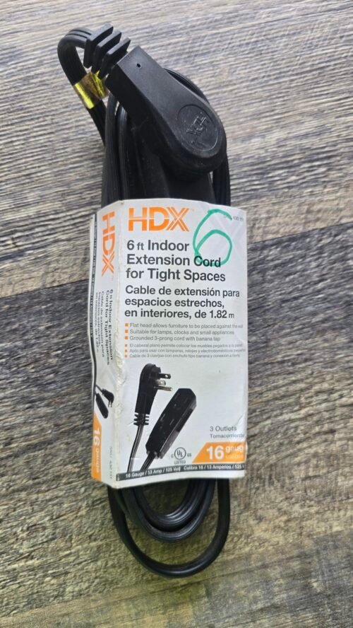 Extensión HDX 6 FT /INDOOR EXTENSIÓN CORD NEGRA / 430151