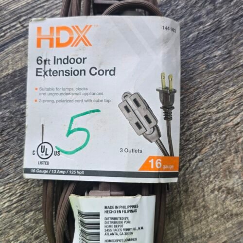 Extensión HDX 6 FT /INDOOR EXTENSIÓN CORD MARON /144983