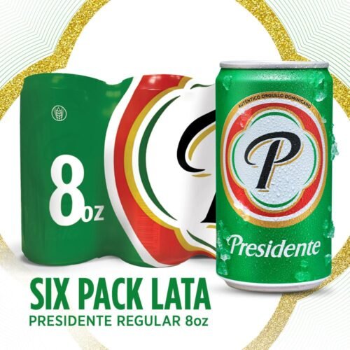 Presidente Cerveza de Lata 6 Unidades / 236 ml / 8 oz /434346 DURA LATA