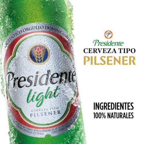 Presidente Light Caja de Cerveza de 24 Unidades / 650 ml / 22 oz BOTELLA MEDIANA C/U /247263