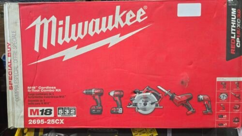Milwaukee 2695-25CX M18 - Kit combinado inalámbrico de iones de litio, 5 herramientas, 18 voltios