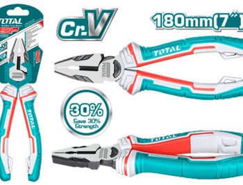 ALICATE ELECTRICISTA TOTAL THT210706S 7" ALTA PALANCA CRV MANGO TRICOLOR /058741
