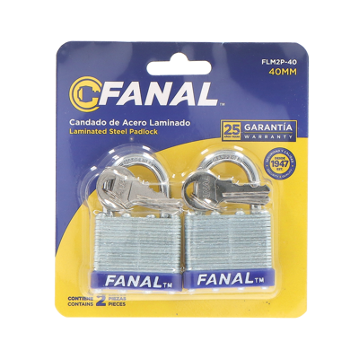 CANDADOS AMAESTRADOS FANAL FLM2P-40 LAMINADOS 40 MM JUEGO DE 2/061344