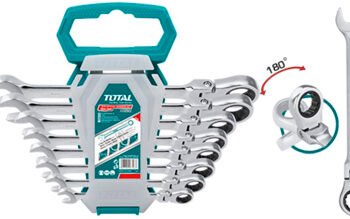 JUEGO LLAVES COMBINADAS TOTAL THT102RK586 8/1 8-19MM CON CHICHARRA FLEXIBLES //058943