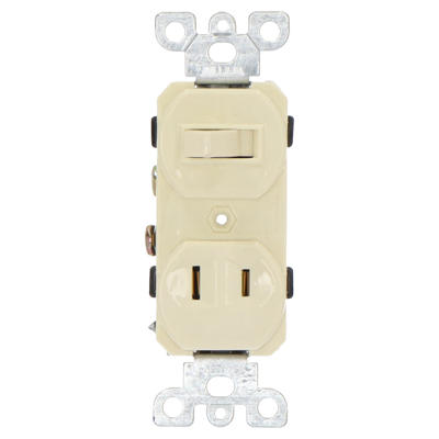SWITCH TOMA CORRIENTE PROW PBE-2 TIERRA 15A 120V MARFIL / 060396