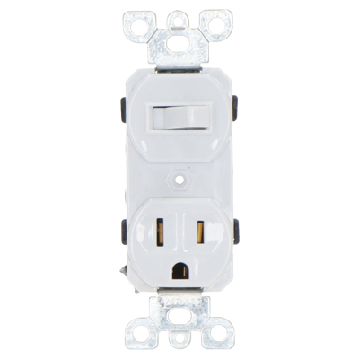 SWITCH TOMA CORRIENTE PROW PBE-2C TIERRA 15A 120V BLANCO /060396
