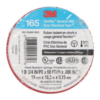 TAPE ELECTRICO 3M TEMPLEX 1711 ROJO 3/4"X60'/057503