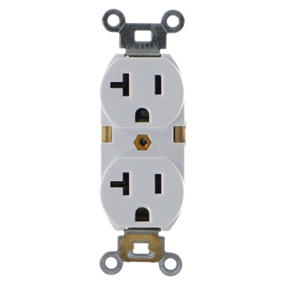 TOMA CORRIENTE PROW PBE-7B DOBLE 20A 125V CON TIERRA BLANCO/060392