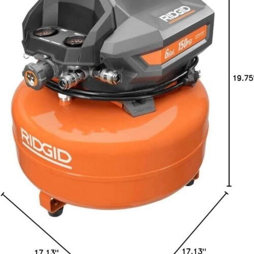 Ridgid 6 galones 150 PSI compresora eléctrica para mantenimiento portátil.
