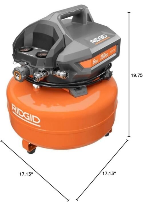 Ridgid 6 galones 150 PSI compresora eléctrica para mantenimiento portátil.