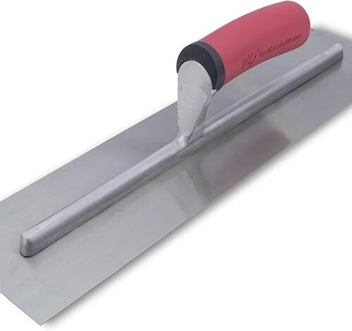 MARSHALLTOWN QLT FT164 - Paleta de acabado de hormigón, hoja de acero al carbono de 16 x 4 pulgadas, mango de agarre suave