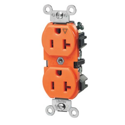 TOMA CORRIENTE PROW PBE-7N DOBLE 15A 125V CON TIERRA NARANJA/060390