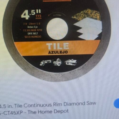 RIDGID DIAMOND BLADE 4´ / POWER DURABLE PROFECCIONAL / CT40CO