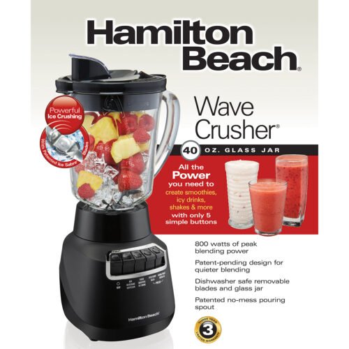 Hamilton Beach stainless front-glass jar blender... LICUADORA / 58148N