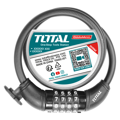 CANDADO TOTAL TBK21012 CON CABLE COMBINACION 10 X 1,200 MM /060028
